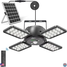 1200LM Solar Shed Light, 144 LEDs, Motion Sensor, 5 Modes, Remote Control,