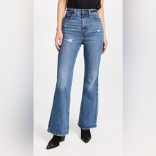 Levi s 70 s High Flare Manufactured Distressed blue denim jeans size 27