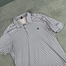 Adidas Golf Polo Shirt Mens Size Large Polyester Performance Gray Pink Striped