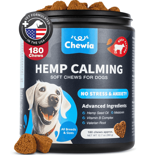 Hemp Calming Chews for Dogs Anxiety Relief Treats with L Theanine Chamomile - Picture 1 of 9