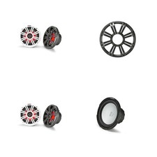 Kicker Marine 2 45KM654L 6.5" 45KMF102 w/ Charcoal Grill, LED Marine Audi...