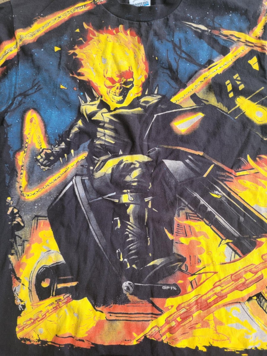 Hyuujin Project Marvel Ghost Rider AOP T-Shirt Black XL22x29