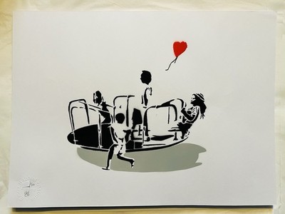 LOVE MAKES THE WORLD GO ROUND - Emo Signed Limited Edition ART #/50 Banksy Gift