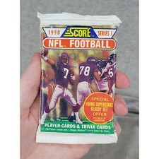 1990 Score NFL Football Series 1 Unopened Wax Pack 16 Player Cards Trivia Magic