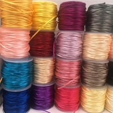 2mm Colorful Rattail Satin Cord Thread Chinese Knot Macrame Bracelet Braided Str