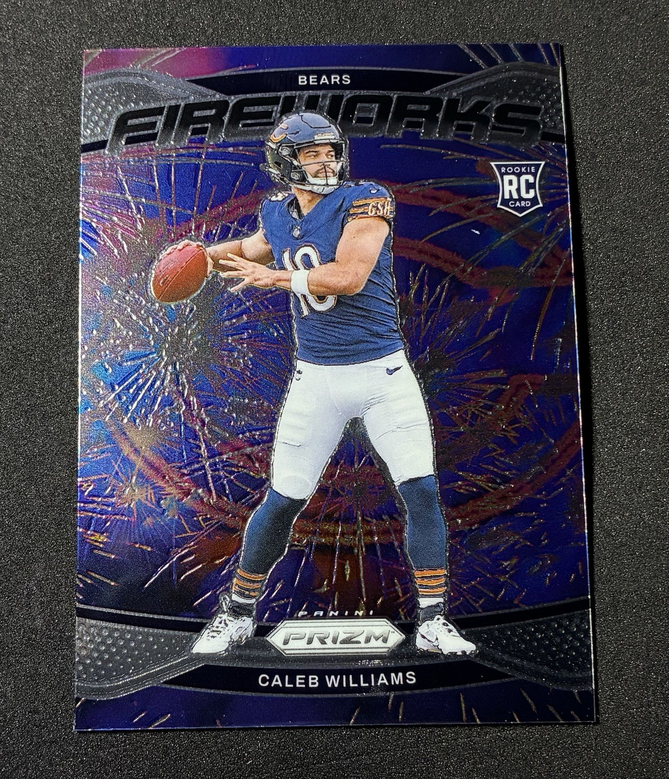 Panini 2024 Prizm Fireworks Caleb Williams Rookie Insert Chicago Bears #25