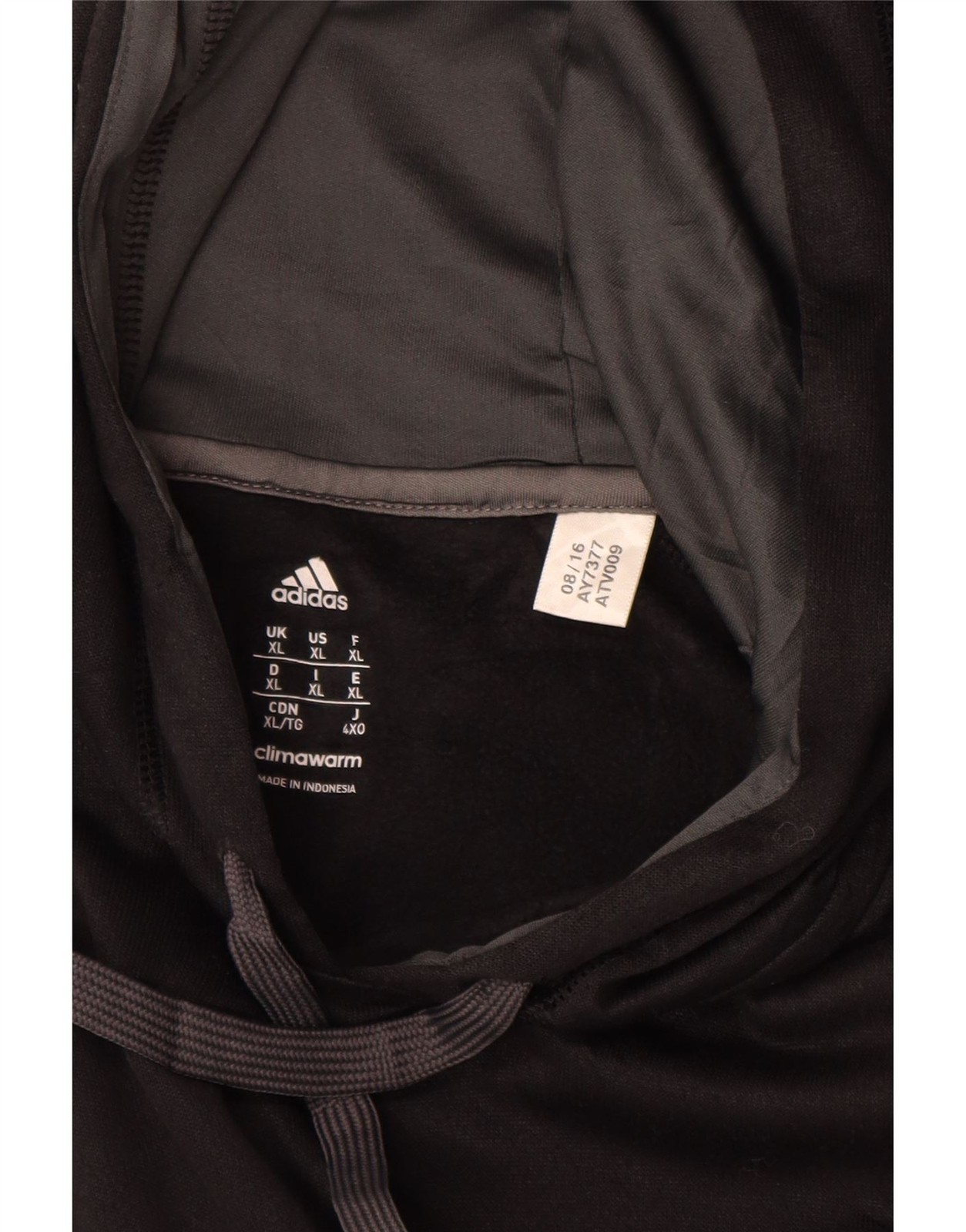 Adidas Mens Climawarm Hoodie Jumper XL Black Polyester AO03 thumbnail 3