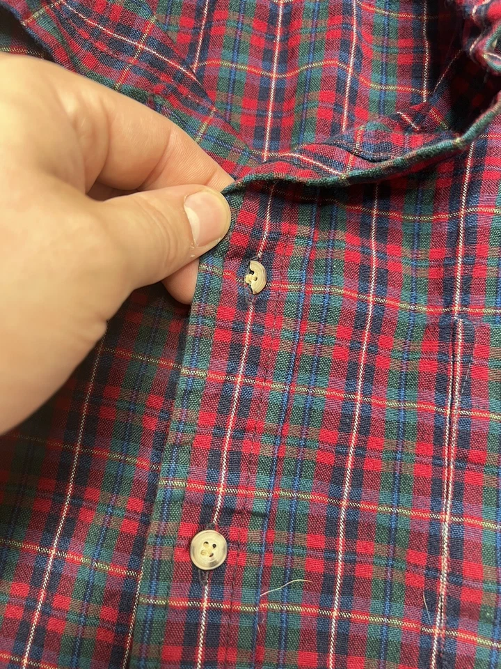 PENDLETON Mens Sir Pendleton Wool Button Down Flannel Plaid Shirt Red L Read !! - Image 2 of 4