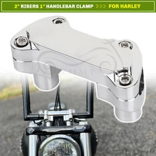 Chrome 2" Tall Handlebar Riser Top Clamp For Harley Breakout Fat Boy Sportster