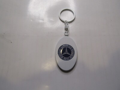 MERCEDES-B ENZ S SL G E C M CLASS SLK CLK OLDER VINTAGE LOGO KEYCHAIN METAL WHIT