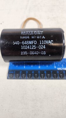 (1 NEW) MALLORY 540-648MFD 110VAC 1024125-024 Start Capacitor