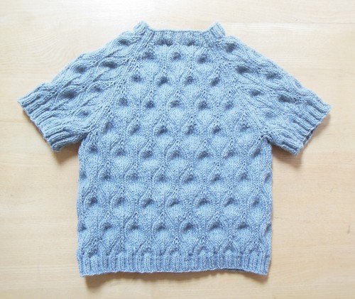Weste handgestrickt im Blattmuster Gr. 92, Hustenleibchen, Pullunder, Slipover - Bild 2 von 3