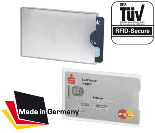 RFID Schutzhülle NFC Soft EC Kartenhüllen Silber Kreditkarte Ausweis TÜV geprüft - Bild 4 von 4