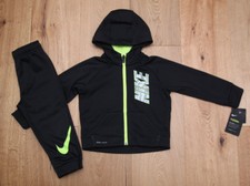 Nike Baby Boy 2 Piece Hooded Jogging Set Black, Gray  Volt Therma DRI-FIT 12M