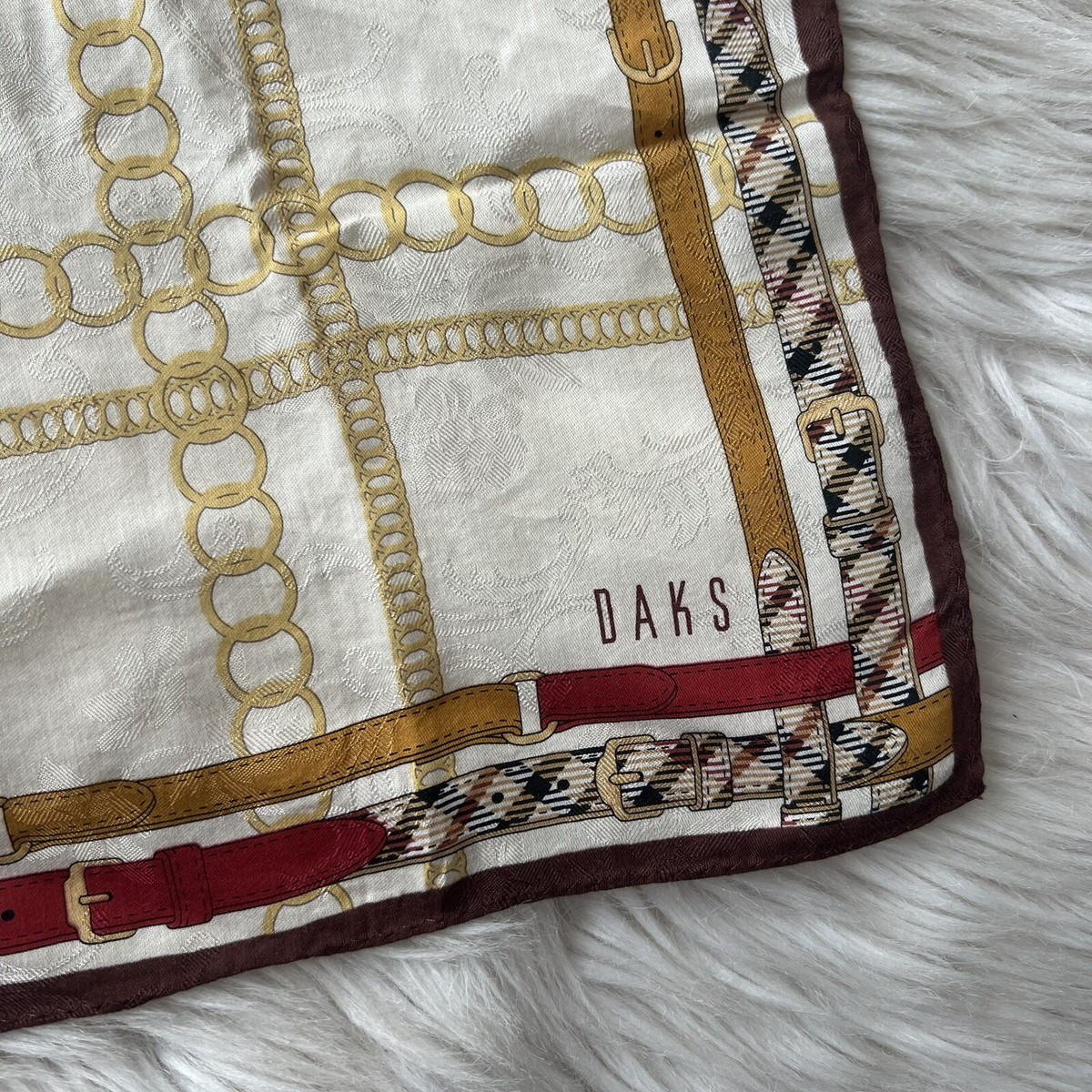 Daks Classic Chain Belt Print Square Scarf | eBay