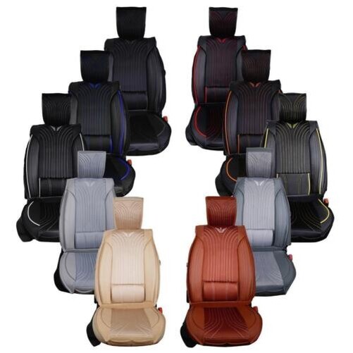 Housses De Siège Auto Pour Toyota Hilux 2009-2023 - Cuir Synthétique Noir Et Rouge - 5 Places - Confort Et Protection - 4