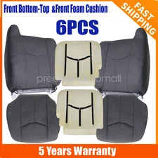 Front Side Seat Cover & Front Foam For 2003 2004 2005 2006 2007 Chevy GMC Cloth