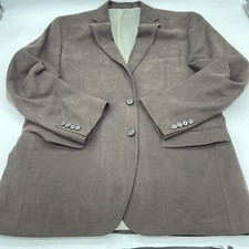 Ralph Lauren 2 Button Faux Suede Blazer Jacket 44R Men's Brown Sport Coat