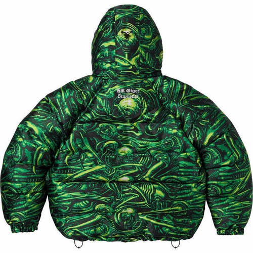 Supreme x H.R. Giger Jacquard Down Insulated Puffer Jacket Green L - Picture 6 of 9