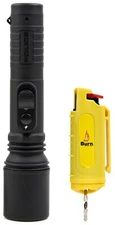 Stun Gun Pepper Spray Combo Self Defense Police 305 Black & Burn Yellow Spray