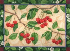 Ceramic Tile Mural Kitchen Backsplash - Windsor Cherry - Food - Fruits