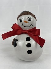5  Hand Painted Gourd Christmas Decoration Snowman