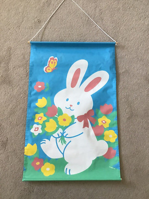 Vintage Easter Bunny Nylon Wall Hanging 19  x 30  Current, Inc..