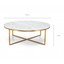 Italian Cararra Round Marble Coffee Table 100 cm, Brushed ...
