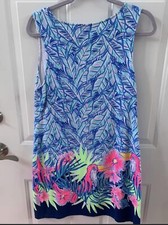 Lilly Pulitzer Shift Dress Harper Bennet Blue Lets Mango French Terry Size Large