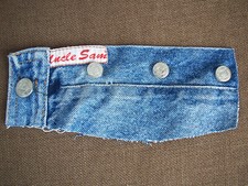 ORIGINAL Uncle Sam gepr&auml;gte Metal-Kn&ouml;pfe (4 St&uuml;ck) mit Etikett & Patch/Aufn&auml;her