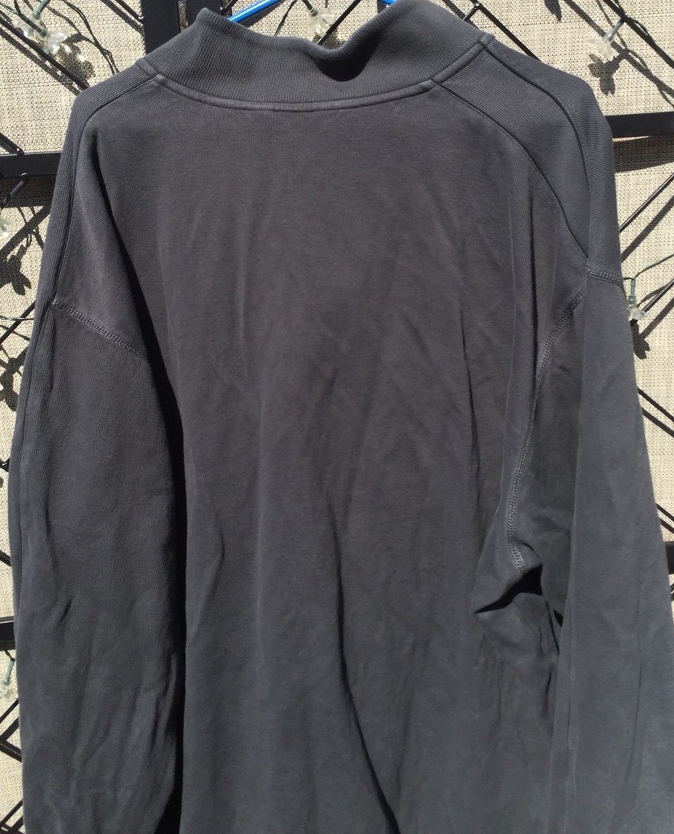 トップス Yrke Roundtree & Yorke Cotton Sweater L/S Gray 1/4 Zip Pull Over Men's