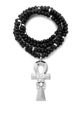NEW EGYPTIAN ANKH ANUBIS PIECE WITH WOODEN NECKLACE 