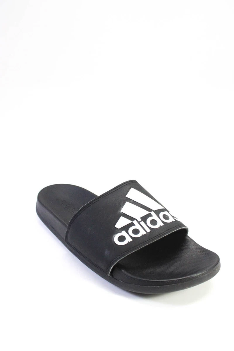 Adidas Women s Wide Straps Slides Sandals Black Size 9 eBay