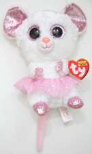 TY Beanie Boos NINA the Mouse Plush Glitter Eyes  6 inch Stuffed Toy 1344
