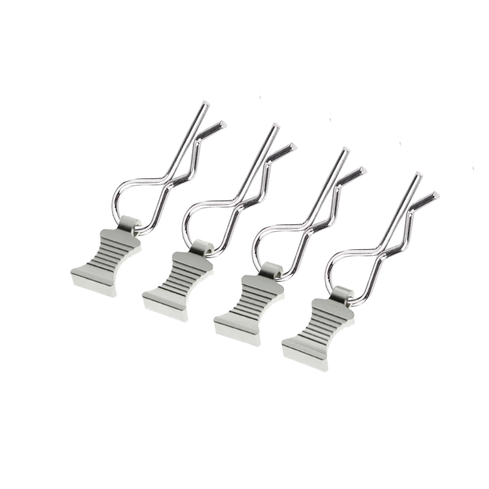 RC Hop Ups CNC Aluminum EZ Pulls With Body Clips (4) for 1/7 & 1/6 Scale Vehicle - Image 2 of 4