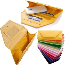 US STOCK Womens Long Wallet Envelope Purse Vagan Leather Wallet Phone Holder Bag