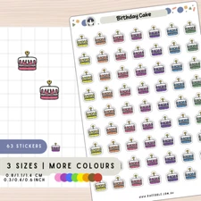Birthday Cake Planner Stickers