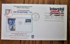 SPACE PROJECT MERCURY JOHN GLENN 1962 INTERPHIL 1976 FLEETWOOD  CACHET FDC  UNAD