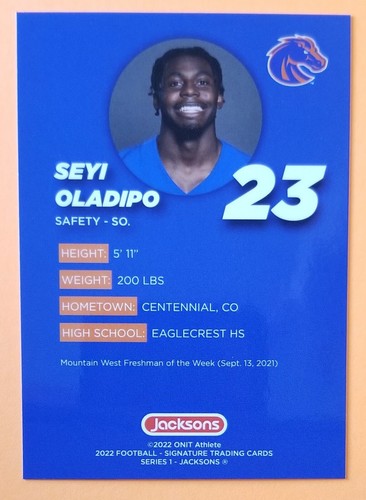 2022 Boise State Series 1 Football Cards - You Pick your Card Complete your Set  - Bild 55 von 203