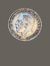 1917 United Kingdom 3 Pence Silver Coin - F condition