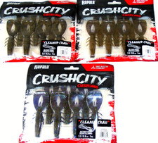 Rapala "Crush City" Cleanup Craws (Lot of 3-Packs-7 Per Pack-CC-3-05)