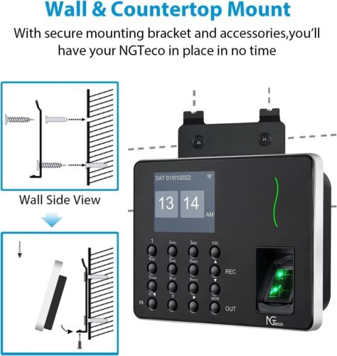 Time Clock in Machine Fingerprint Attendance Machine Time Clock for Employees - Picture 6 of 7