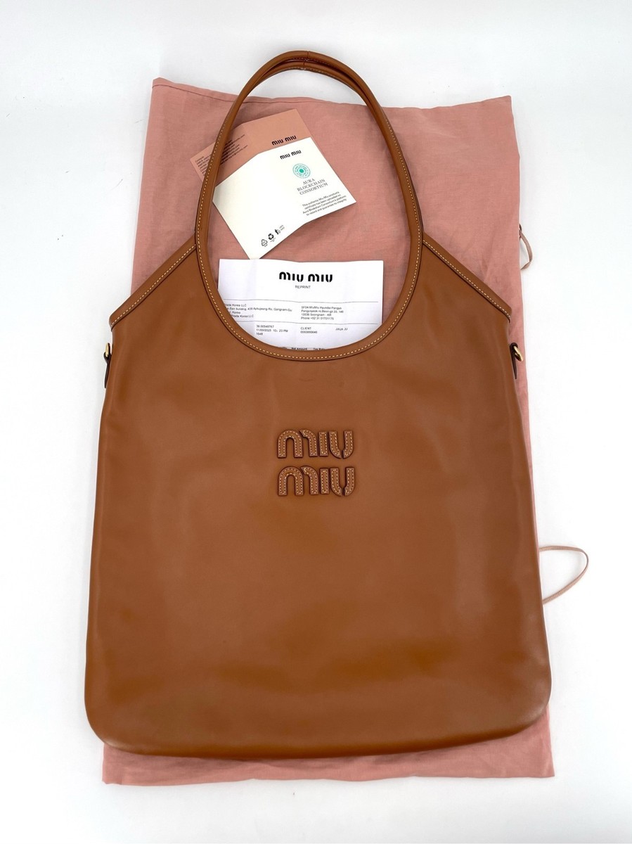 Miu Miu Ivy Cognac Leather Tote Bag Almost Brand NEW | eBay