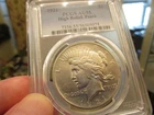 SEMI KEY DATED 1921 PEACE DOL  PCGS AU-55  A VERY NICE ALL WHITE COIN