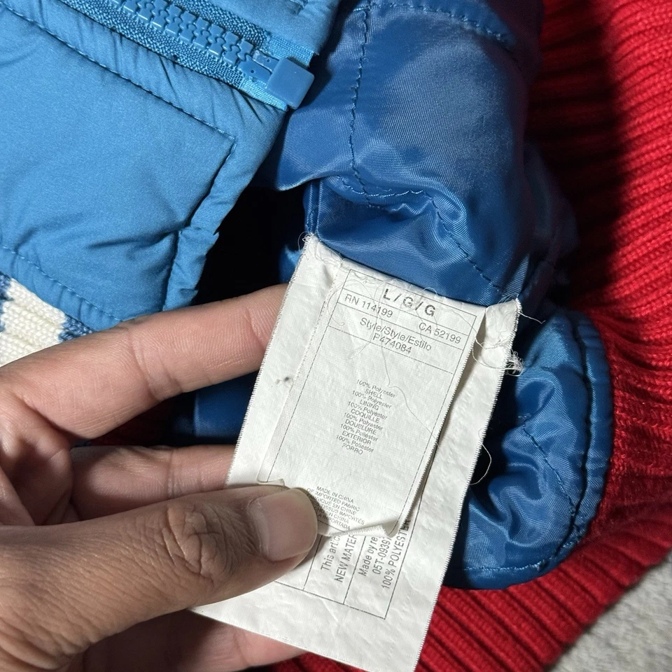 Jaqueta Roxy Feminina Vintage Grande Com Capuz Bufante Vermelho/Azul Y2K Esqui Ao Ar Livre Casual - Imagem 4 de 4