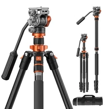 83" Camera Video Tripod for DSLR, Compact Aluminum Tripod with 360° Panorama ...