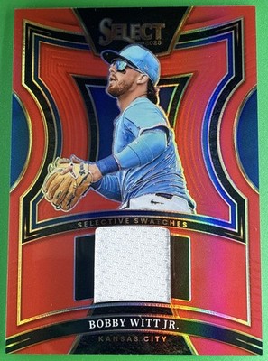 2025 Panini Select Bobby Witt Jr. #SS-BW Selective Swatches Red Prizms /99 MEM