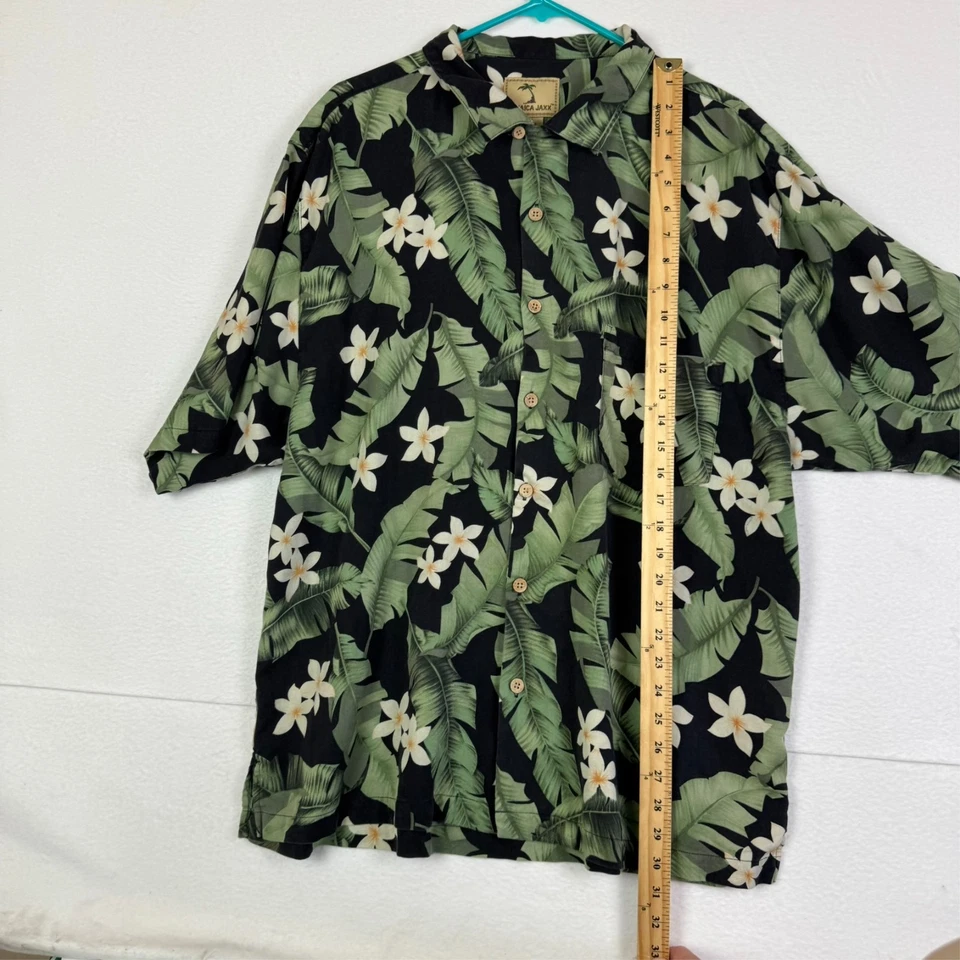Camisa Hawaiana Jaxx Jaxx Para Hombres XL 100% Seda Abotonada Manga Corta Floral Foto 4 de 4
