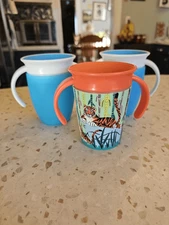 LOT of 3 Munchkin  Miracle 360 Sippy Training Child Cups