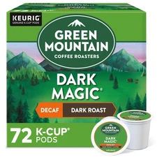 Green Mountain Coffee Dark Magic Decaf, Keurig K-Cups, Dark Roast, 72 Count